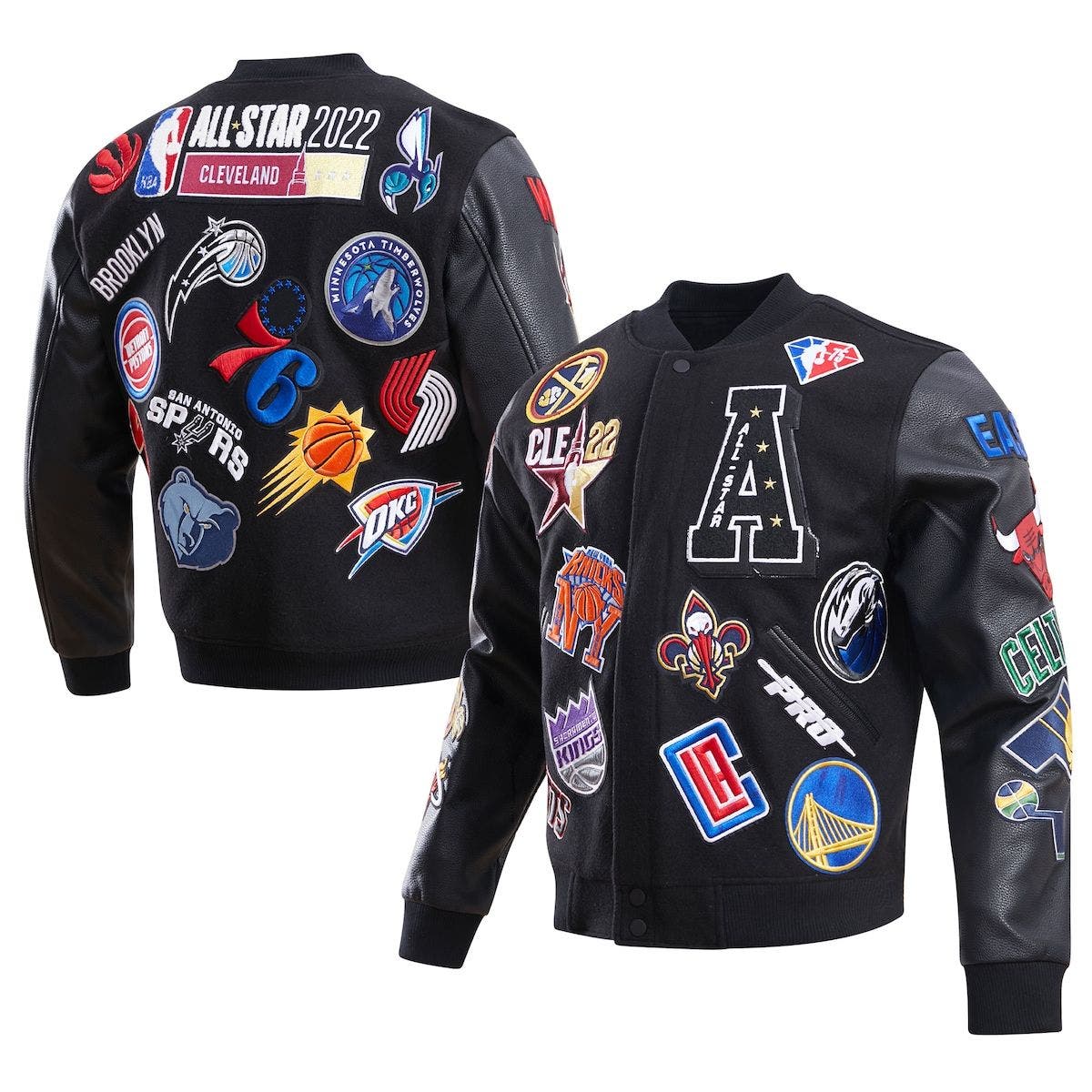 Men's Pro Standard Black 2023 NBA All-Star Game Chenille Wool Varsity  Full-Snap Jacket