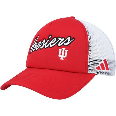 Men's adidas Crimson Indiana Hoosiers Script Trucker Snapback Hat