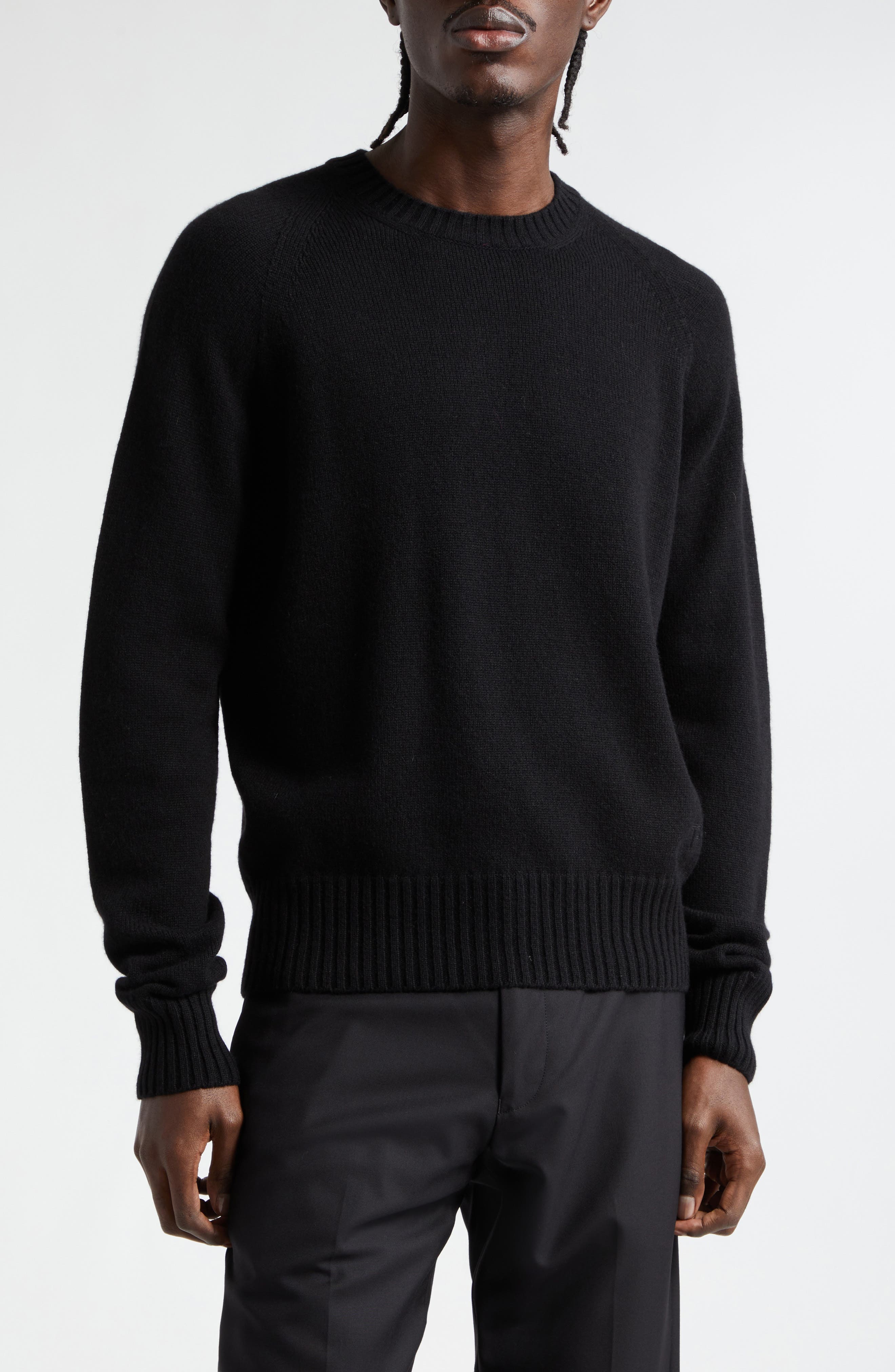black cashmere crewneck