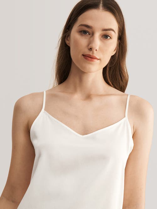 Lilysilk V Neckline Silk Camisole With Spaghetti Straps In Ivory