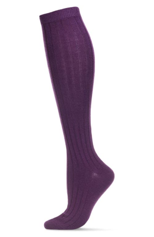 MeMoi Soft Rib Knee High Socks in Blackberry 