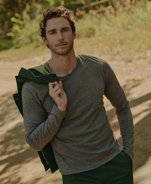 Pact Organic Softspun Long Sleeve Tee In Medium Grey Heather