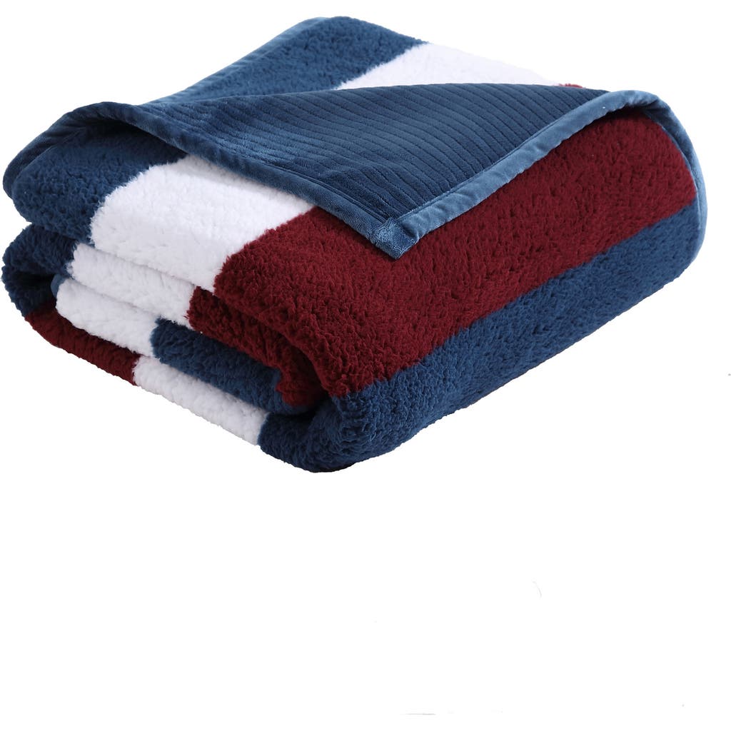 Nautica Wilton Reversible Throw Blanket In Navy