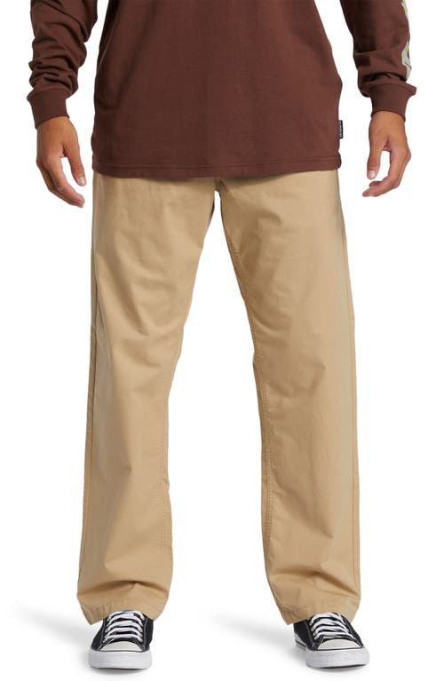 Shop Quiksilver Dna Beach Organic Cotton Twill Pants In Khaki