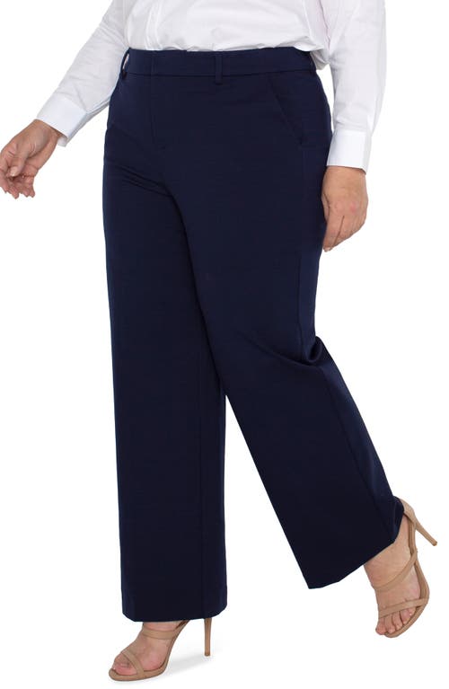 Liverpool Kelsey Wide Leg Knit Pants In Cadet Blue