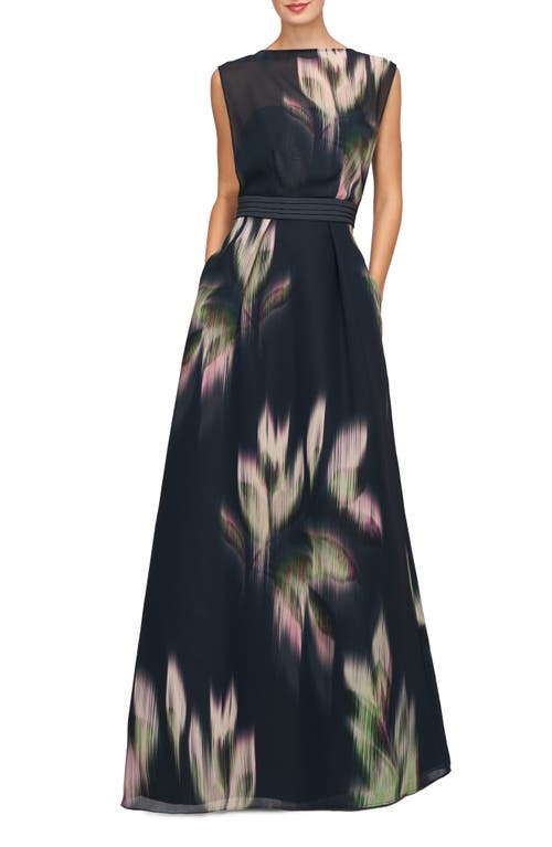 Tess A-Line Gown in Black/Green