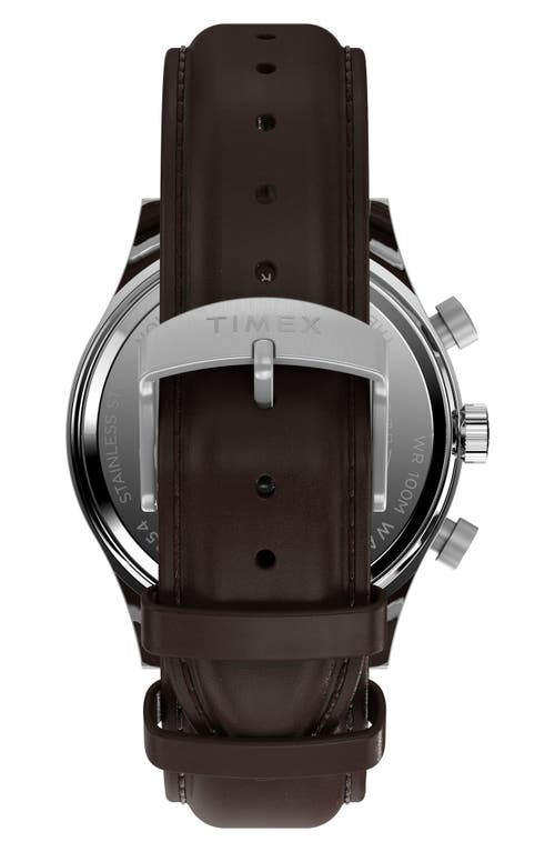 Timex ® Waterbury Traditional Fly Back Chronograph Leather Strap Watch, 43mm In Brown