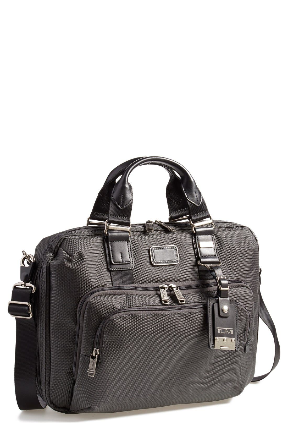 tumi grey briefcase