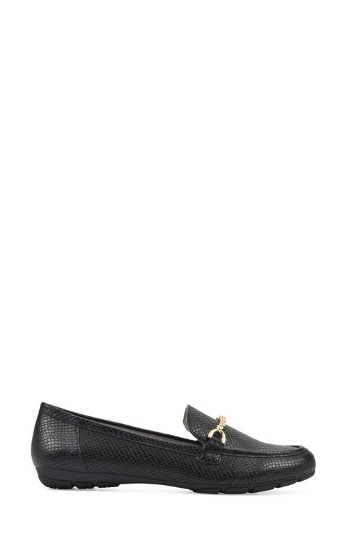 Cliffs By White Mountain Genius Chain Bit Embossed Loafer In Black Snake Print