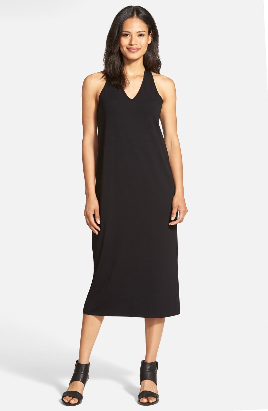 Eileen Fisher The Fisher Project VNeck Jersey Racerback Midi Dress