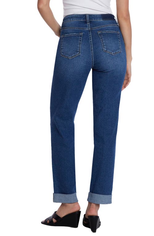 Shop Hint Of Blu Cuffed Wide Leg Boyfriend Jeans In Dew Blue