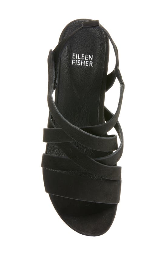 Shop Eileen Fisher Extra Leather Platform Sandal In Black
