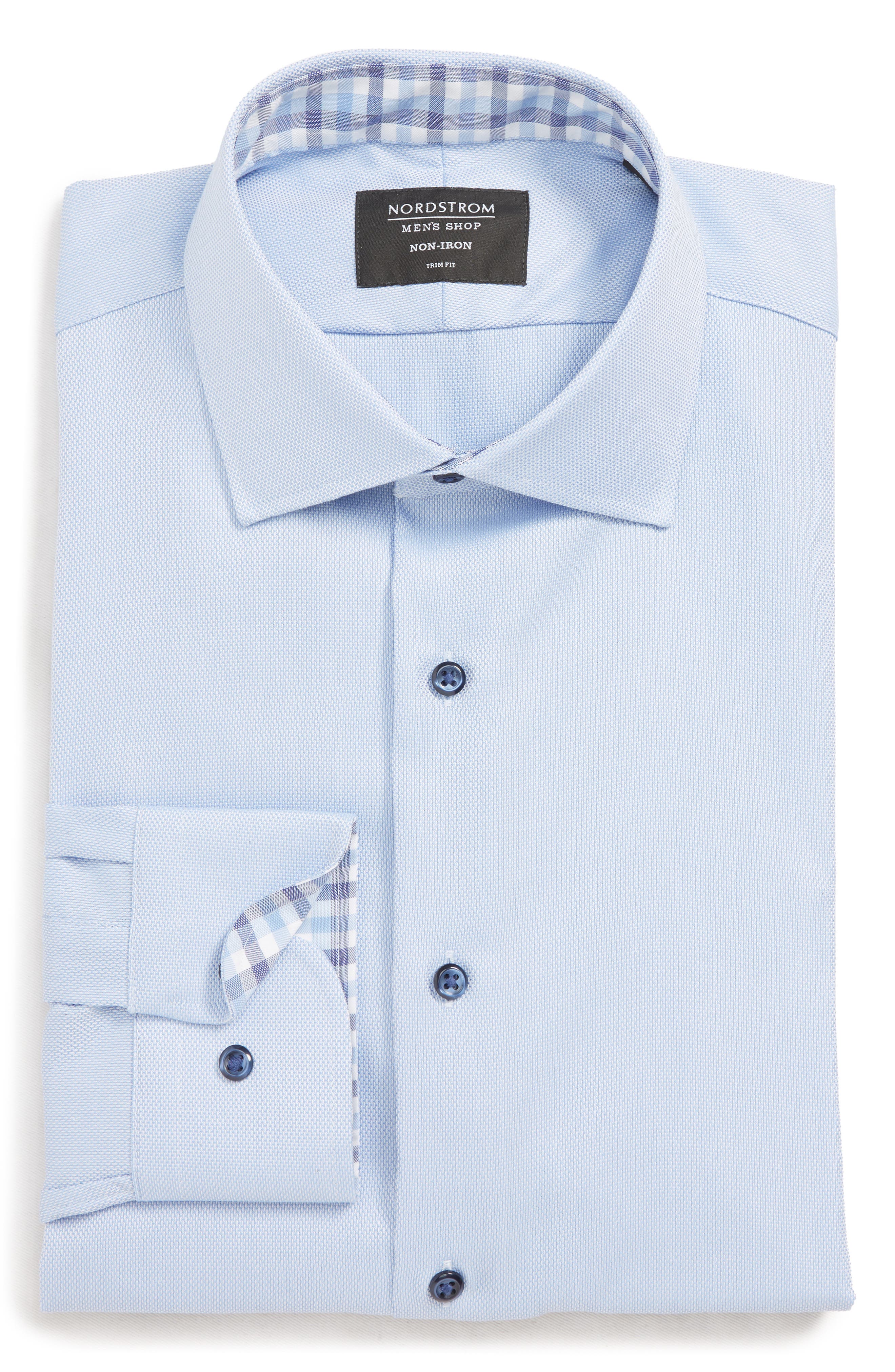 Nordstrom Men's Shop Trim Fit NonIron Solid Dress Shirt Nordstrom