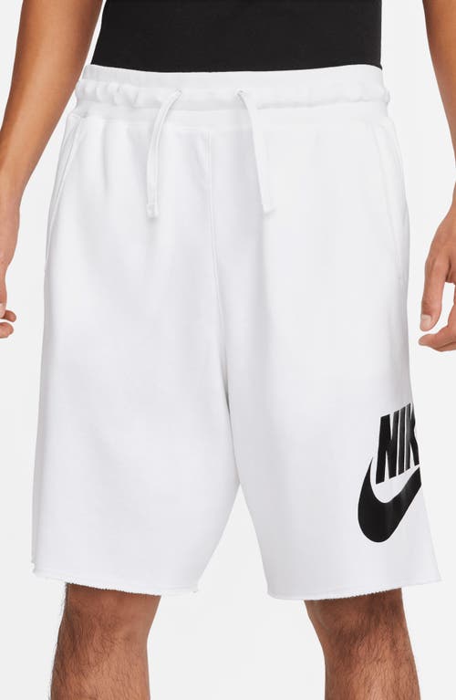 Shop Nike Club Alumni Sweat Shorts In White/white/black