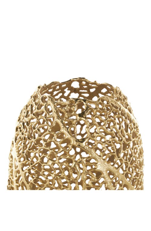 Vivian Lune Home Golden Metal Vase In Gold