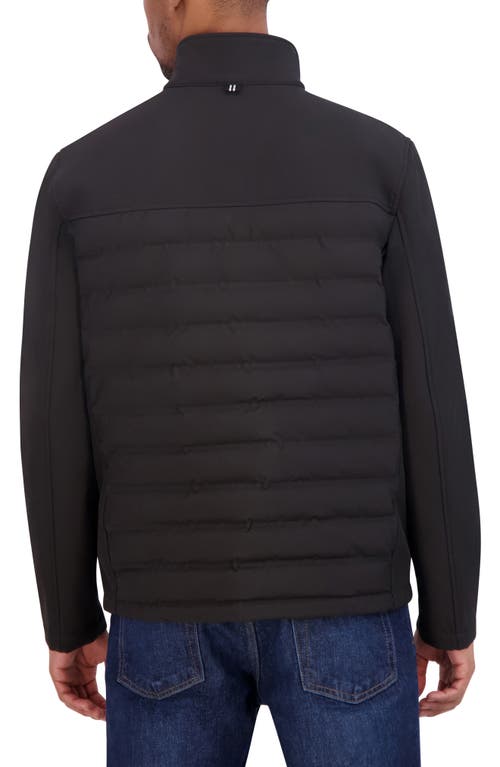 Nautica Water Resistant Hybrid Tech Softshell Jacket In Black