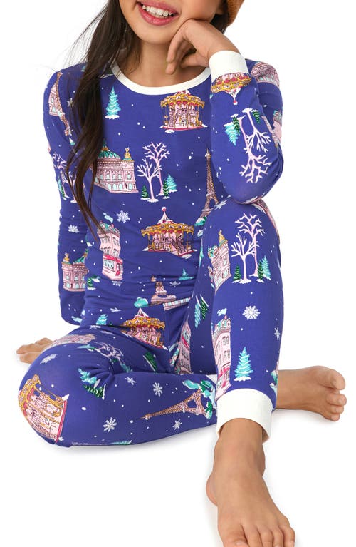 BEDHEAD PAJAMAS BEDHEAD PAJAMAS KIDS' FESTIVE PRINT FITTED TWO-PIECE PAJAMAS 