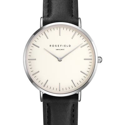 Rosefield Tribeca Leather Strap Watch,