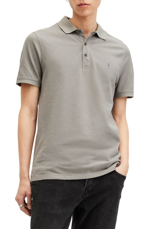 Shop Allsaints Reform Cotton Piqué Polo In Radio Grey