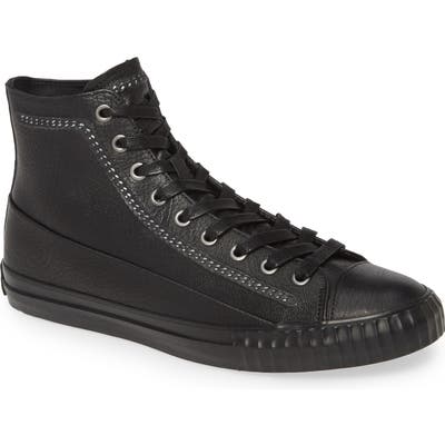 John Varvatos Star Usa High Top Leather Sneaker- Black