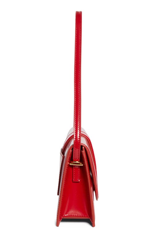 Shop Jacquemus Long Le Bambino Leather Shoulder Bag In Red 470