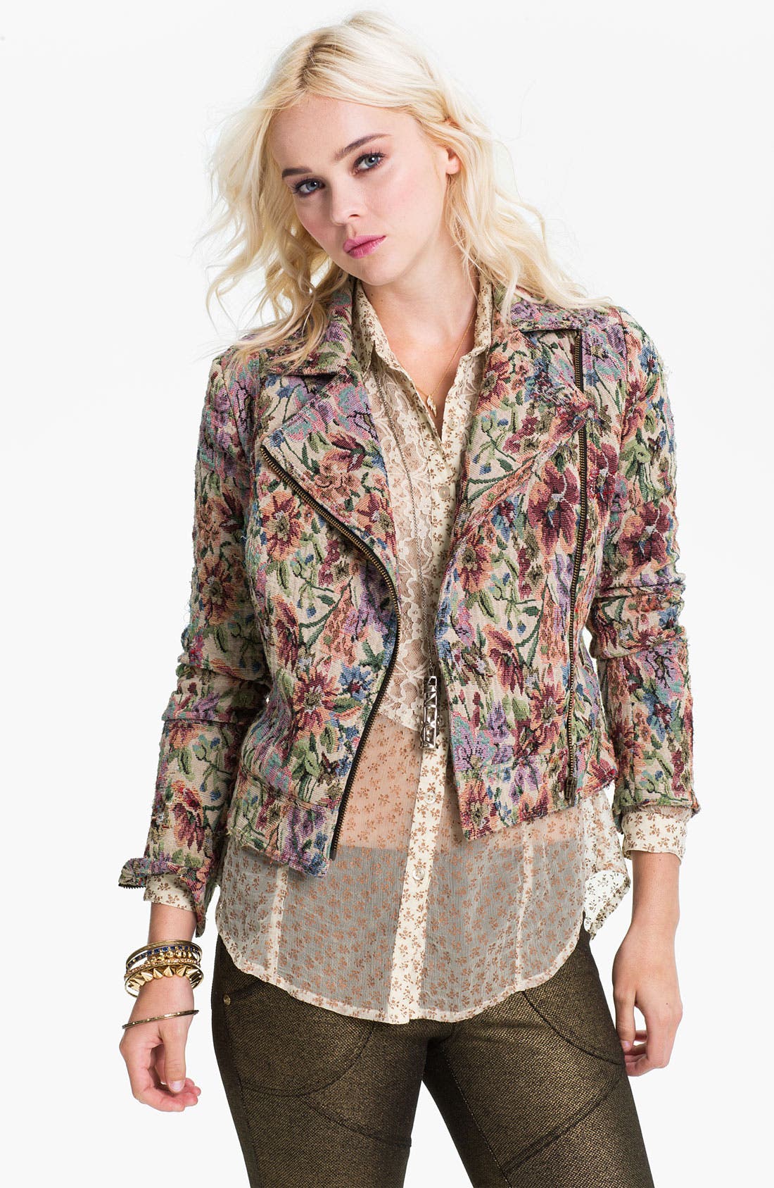 Free People Floral Tapestry Moto Jacket Nordstrom