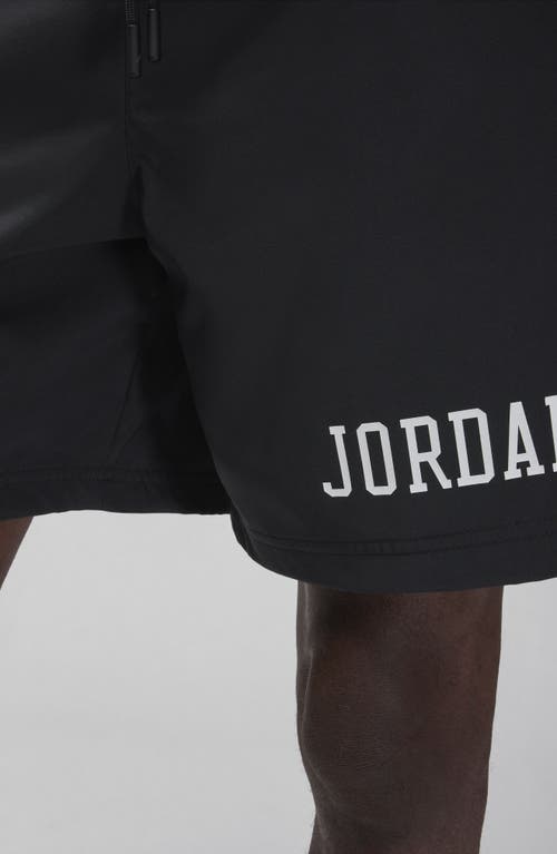 Shop Jordan Essentials Poolside Shorts In Black/white