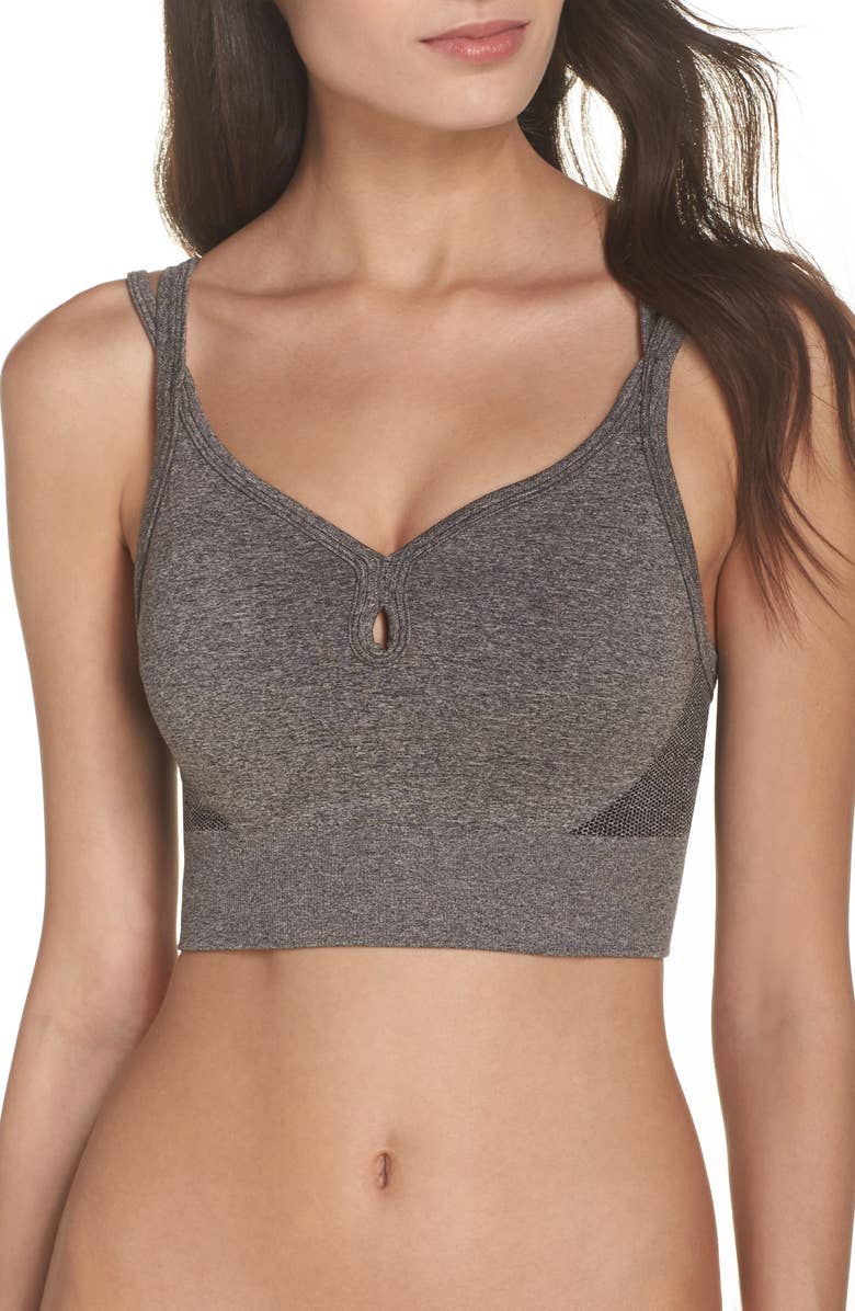Rhythm Sports Bra, Main, color, BLACK HEATHER