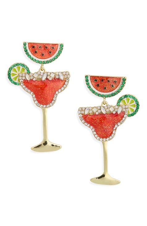 Watermelon Margarita Drop Earrings