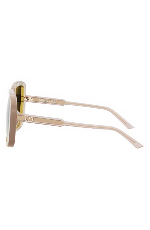 Shop Dior ‘highlight S3f 56mm Square Sunglasses In Shiny Yellow/gradient Green