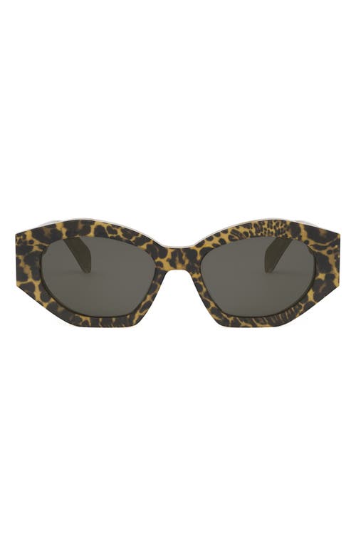 Celine Triomphe 55mm Oval Sunglasses In Light Brown/smoke