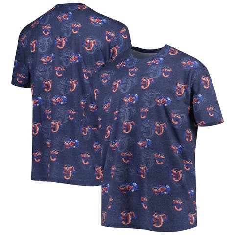 Men's Navy Jacksonville Jumbo Shrimp Allover Print Crafted T-Shirt