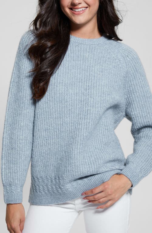 Shop Guess Margo Mixed Stitch Sweater In Blue Ribbon