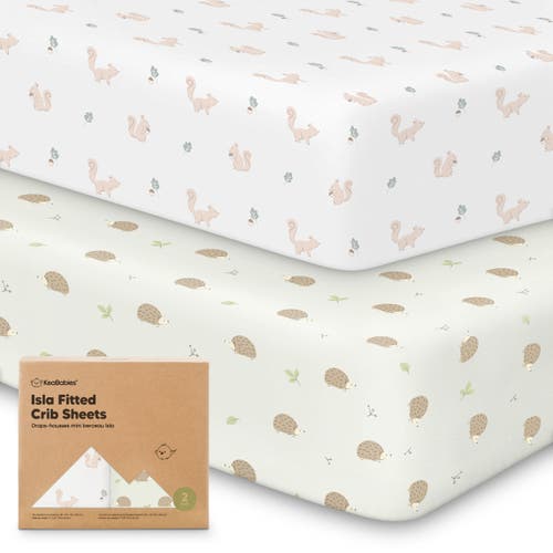 Shop Keababies Isla Fitted Mini Crib Sheets In Nibbles/bruce