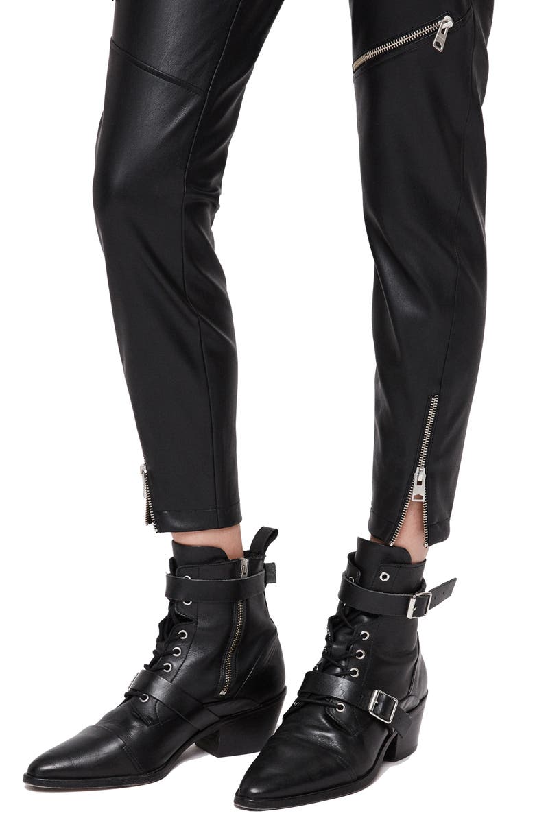 AllSaints Kriva Faux Leather Biker Leggings, Alternate, color,