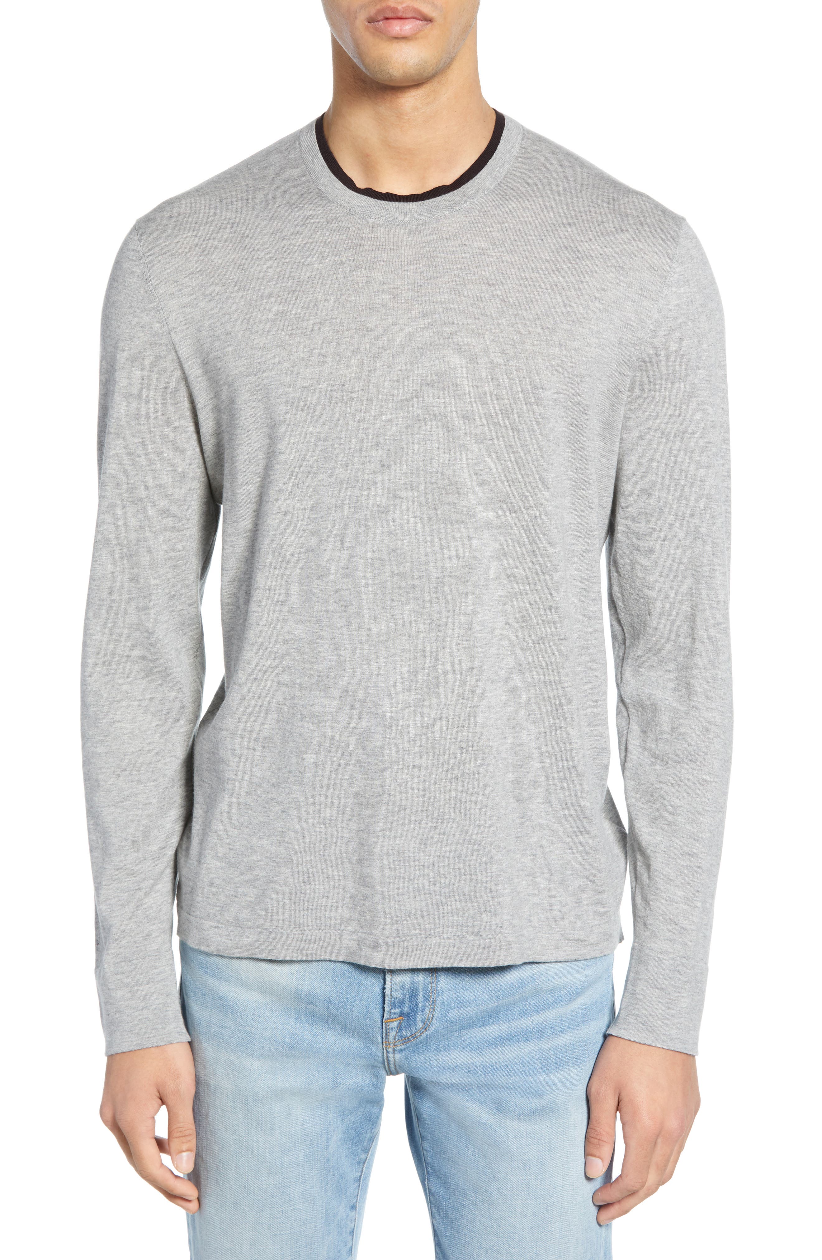James Perse Slim Fit Cotton Crewneck Sweater, Grey