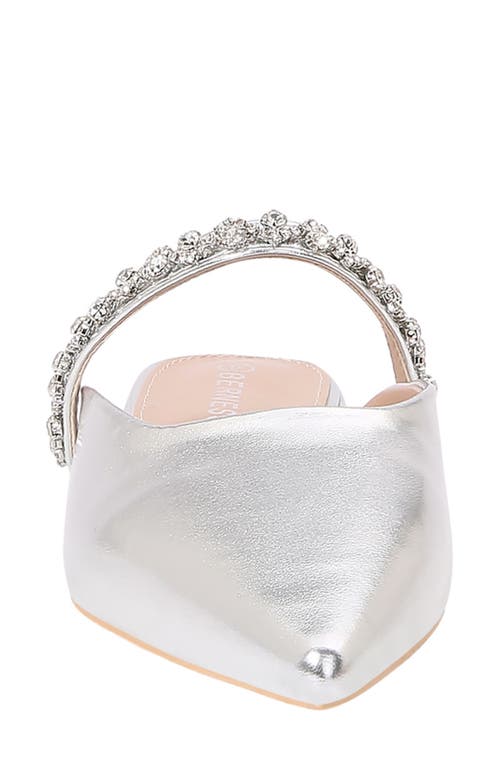 Berness Essence Rhinestone Pointed Toe Mule In Silver