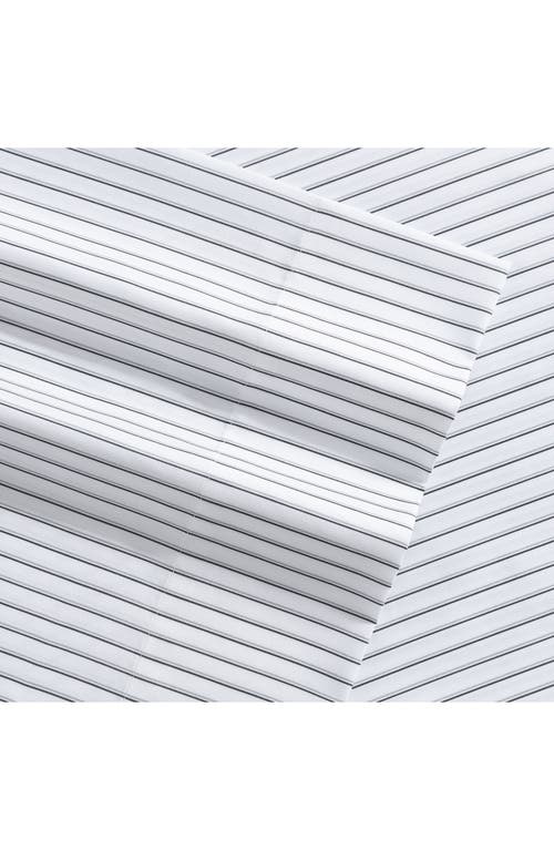 Nautica Striped Grey Microfiber Queen Sheet Set In Grey