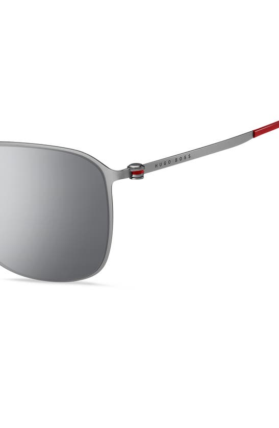 Shop Hugo Boss 59mm Polarized Aviator Sunglasses In Matte Ruthenium