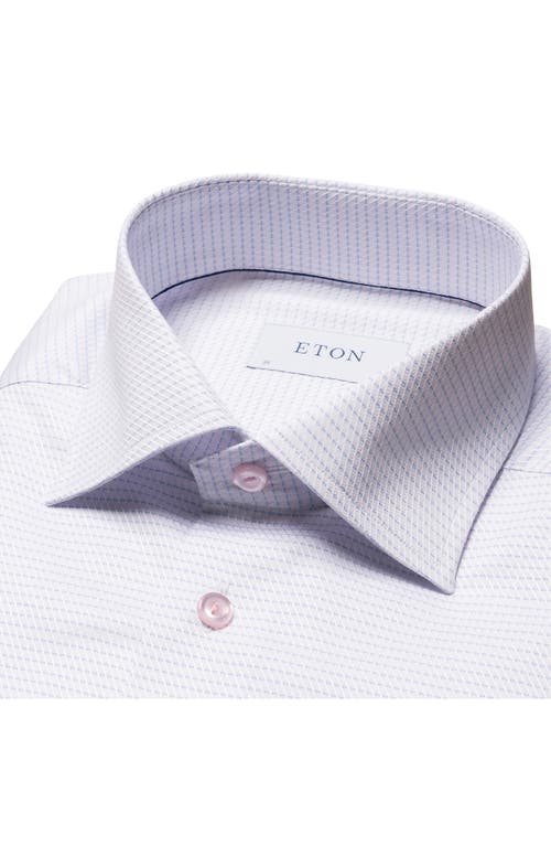 ETON ETON SLIM FIT MICROCHECK ORGANIC COTTON DRESS SHIRT 