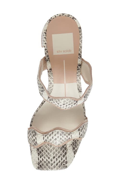 Dolce Vita Ilva Mid Slide Sandal In Grey/white Embossed Leather