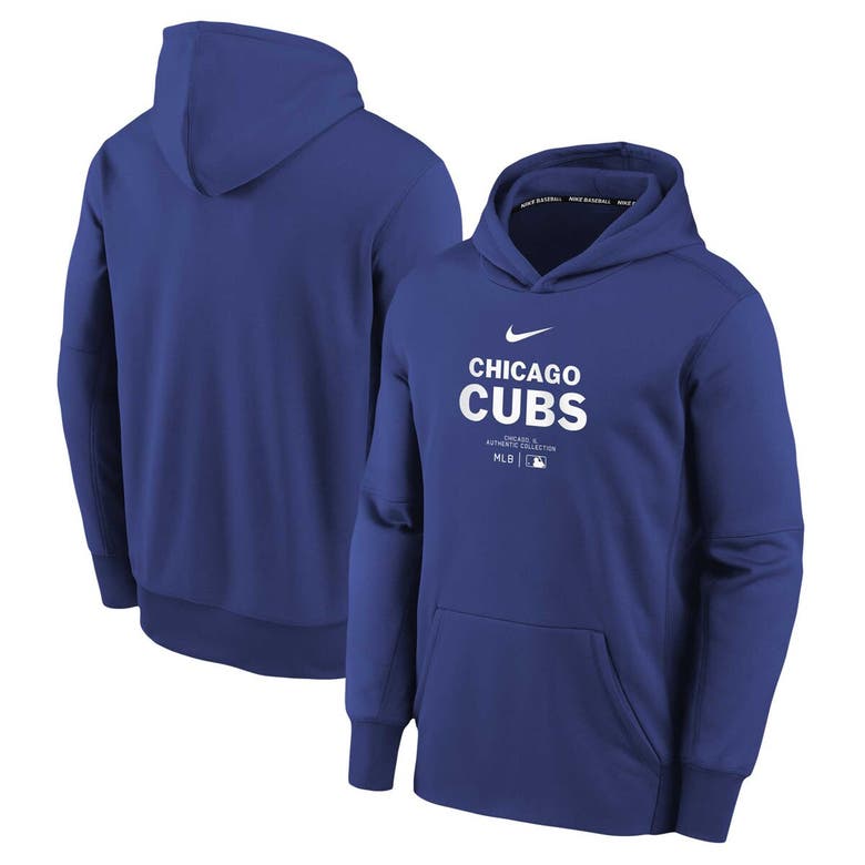 Shop Nike Youth  Royal Chicago Cubs Authentic Collection Performance Pullover Hoodie