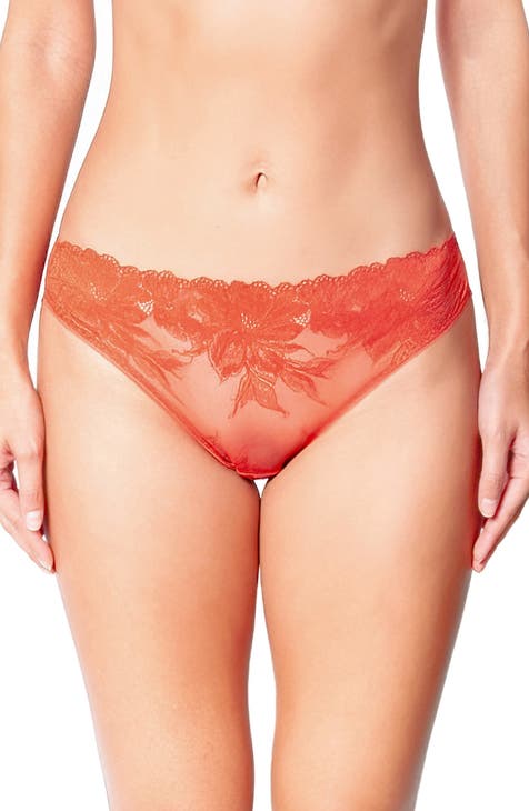 St. Eve Intimates Women's Panties Size ML Orange Lace Bikini Style