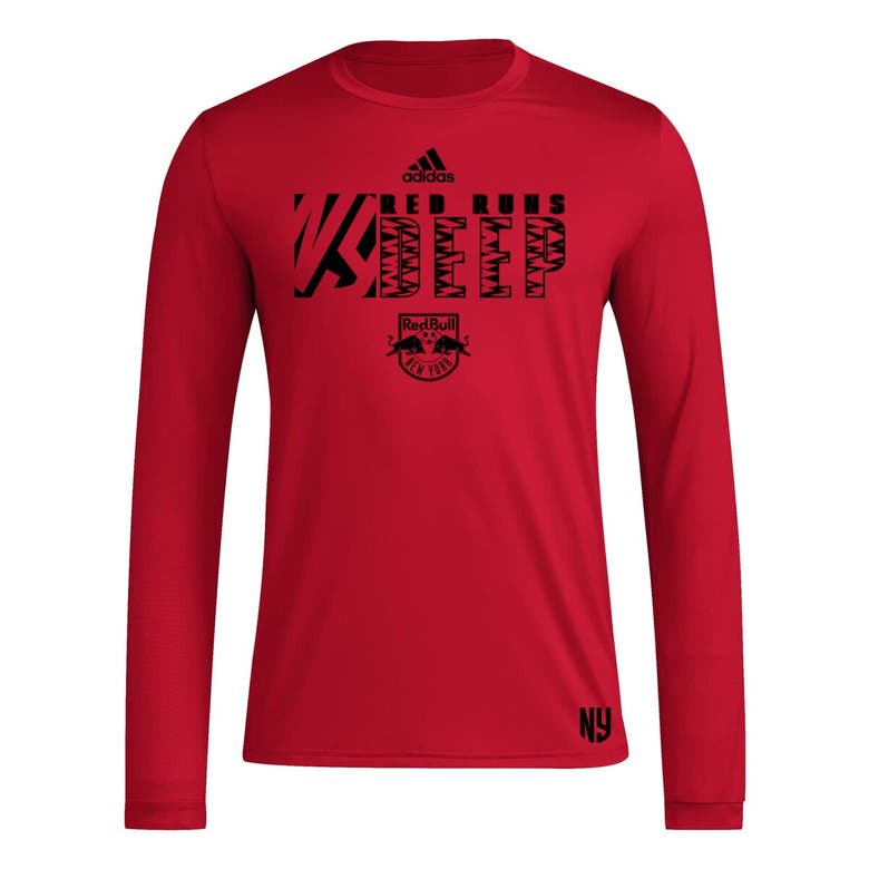 Shop Adidas Originals Adidas Red New York Red Bulls 2024 Jersey Hook Aeroready Long Sleeve T-shirt