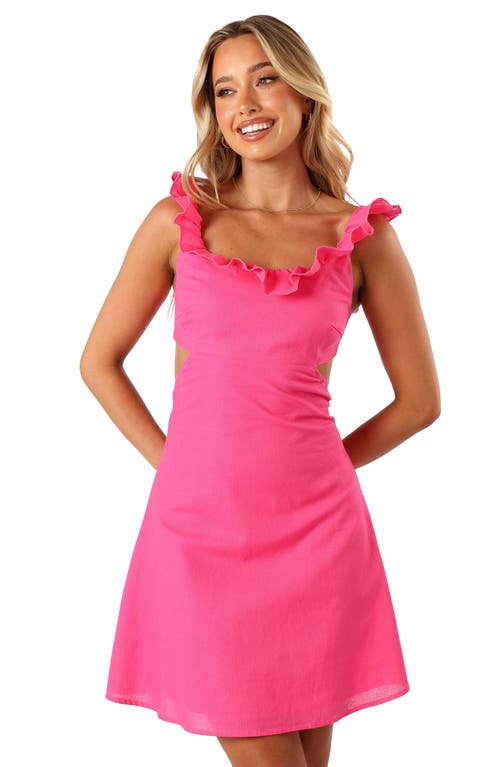 Petal And Pup Petal & Pup Libbie Ruffle Cotton & Linen Minidress In Pink