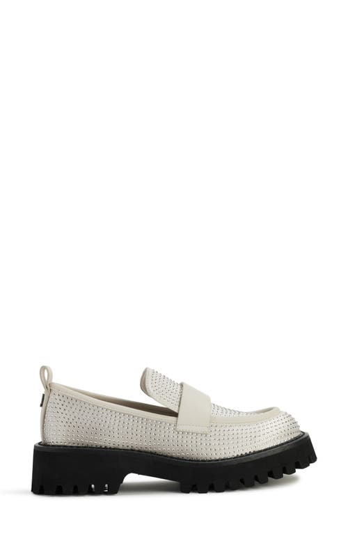 Shop Karl Lagerfeld Paris Grady Crystal Lug Sole Loafer In Soft White