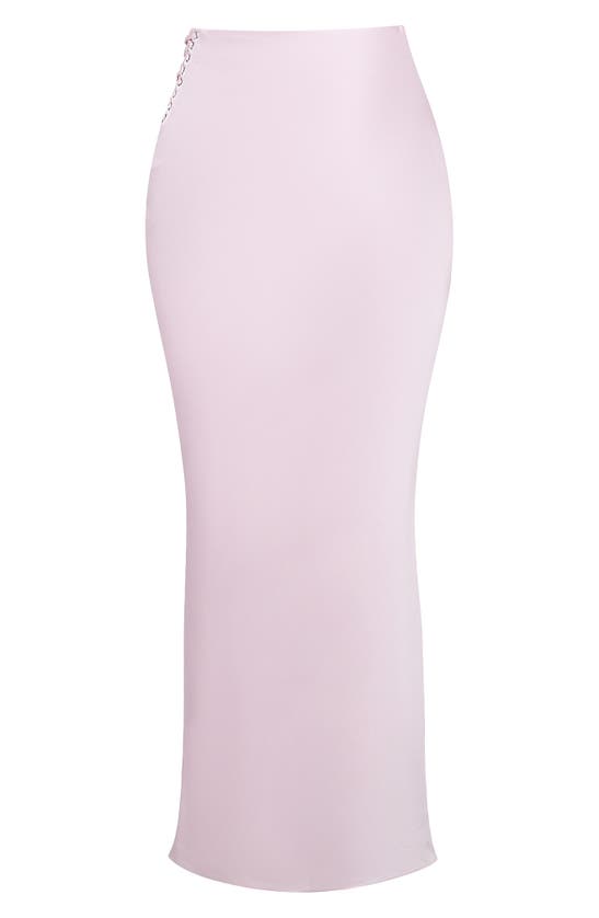 Shop House Of Cb Giuliana Stretch Satin Maxi Skirt In Pinkesque