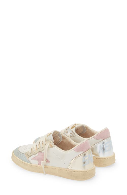 Shop Golden Goose Kids' Ball Star Low Top Sneaker In Grey/white/pink