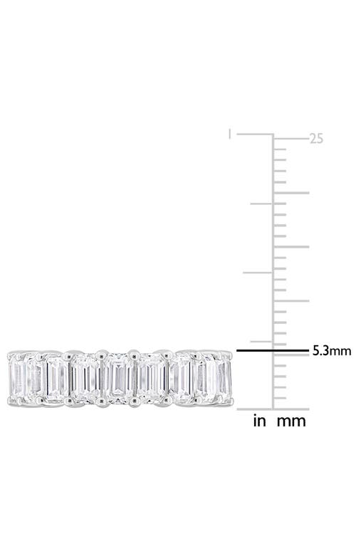 Delmar Sterling Silver Created Moissanite Octagon Band Ring In White/silver