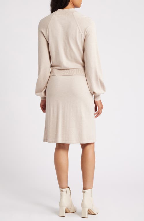 Shop Sam Edelman Two-piece Look Long Sleeve Sweater Dress In Oat